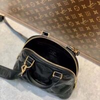 Louis Vuitton LV Women Alma BB Handbag Black Quilted Embroidered Smooth Calf Leather (2)