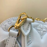Louis Vuitton LV Women Alma BB Handbag Blue Quilted Embroidered Smooth Calf Leather (5)