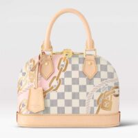 Louis Vuitton LV Women Alma BB Handbag Damier Azur Coated Canvas Cowhide Leather