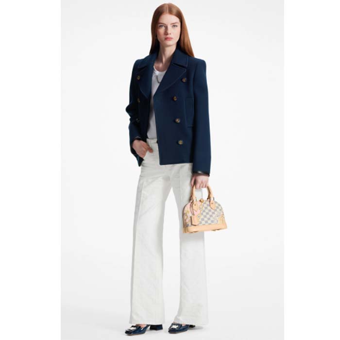 Louis Vuitton LV Women Alma BB Handbag Damier Azur Coated Canvas Cowhide Leather (11)