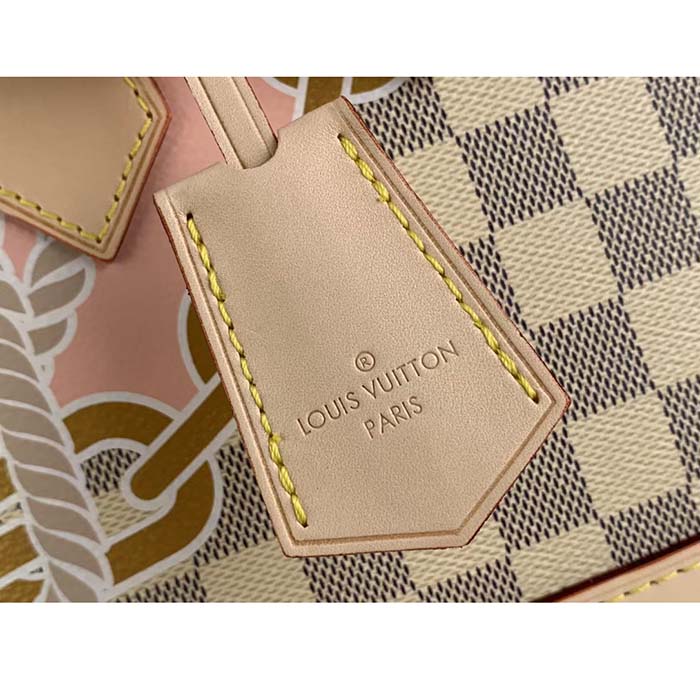 Louis Vuitton LV Women Alma BB Handbag Damier Azur Coated Canvas Cowhide Leather (6)