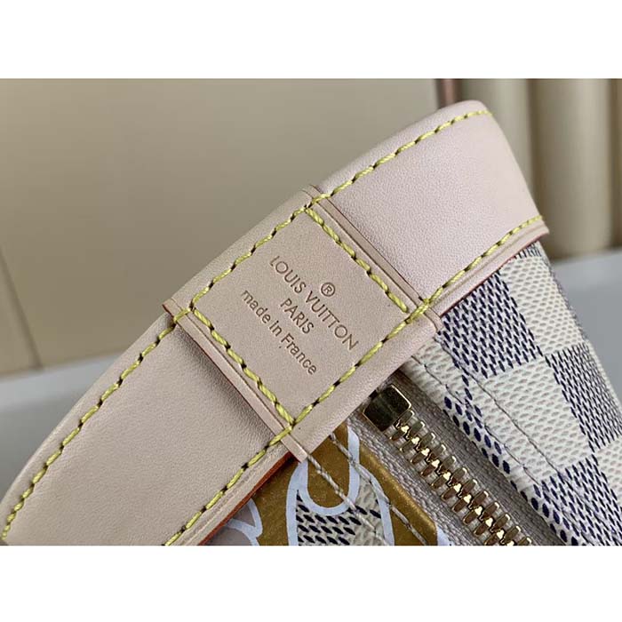Louis Vuitton LV Women Alma BB Handbag Damier Azur Coated Canvas Cowhide Leather (7)