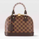 Louis Vuitton LV Damen geflochtene Alma BB Braun Damier Ebene Coated Canvas