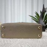 Louis Vuitton LV Women Capucines BB Hand Bag Etain Metallic Gray Taurillon Leather - Image 4