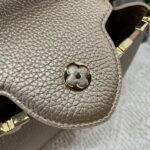 Louis Vuitton LV Women Capucines BB Hand Bag Etain Metallic Gray Taurillon Leather - Image 9