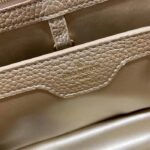Louis Vuitton LV Women Capucines BB Hand Bag Etain Metallic Gray Taurillon Leather - Image 10