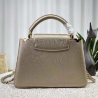 Louis Vuitton LV Women Capucines BB Hand Bag Etain Metallic Gray Taurillon Leather (11)