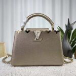 Louis Vuitton LV Women Capucines BB Hand Bag Etain Metallic Gray Taurillon Leather - Image 2