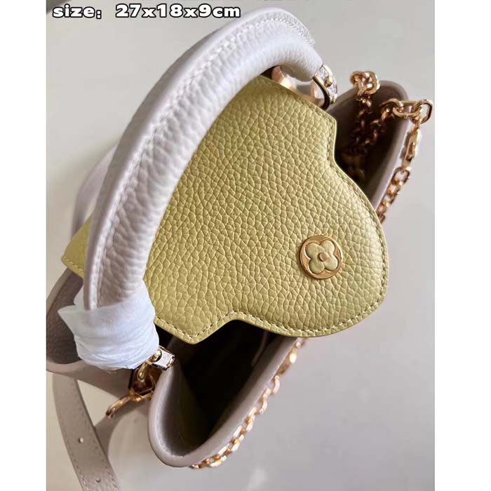 Louis Vuitton LV Women Capucines BB Handbag Beige Pink Taurillon Leather (1)