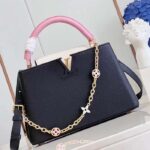 Louis Vuitton LV Women Capucines MM Handbag Black Pink Taurillon Leather - immagine 4