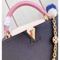 Louis Vuitton LV Women Capucines MM Handbag Black Pink Taurillon Leather (1)