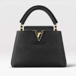 Louis Vuitton LV Women Capucines Mini Handbag Black Taurillon Cowhide Leather