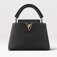 Louis Vuitton LV Women Capucines Mini Handbag Black Taurillon Cowhide Leather (10)