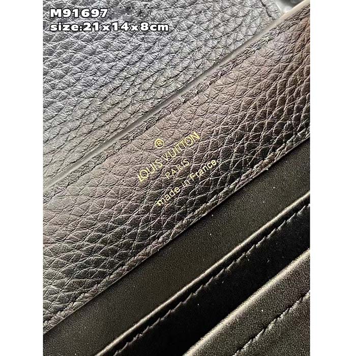 Louis Vuitton LV Women Capucines Mini Handbag Black Taurillon Cowhide Leather (9)