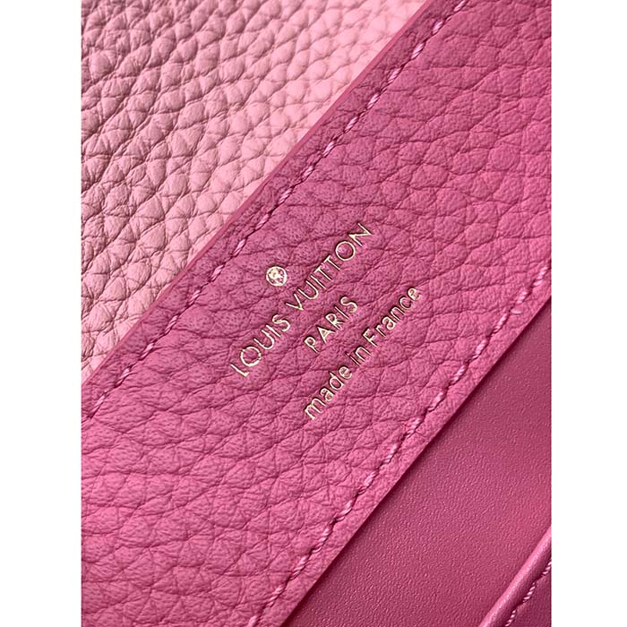 Louis Vuitton LV Women Capucines Mini Handbag Rose Chamallow Pink Taurillon Leather (10)