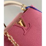 Louis Vuitton LV Women Capucines Mini Handbag Rose Chamallow Pink Taurillon Leather - Imagen 6