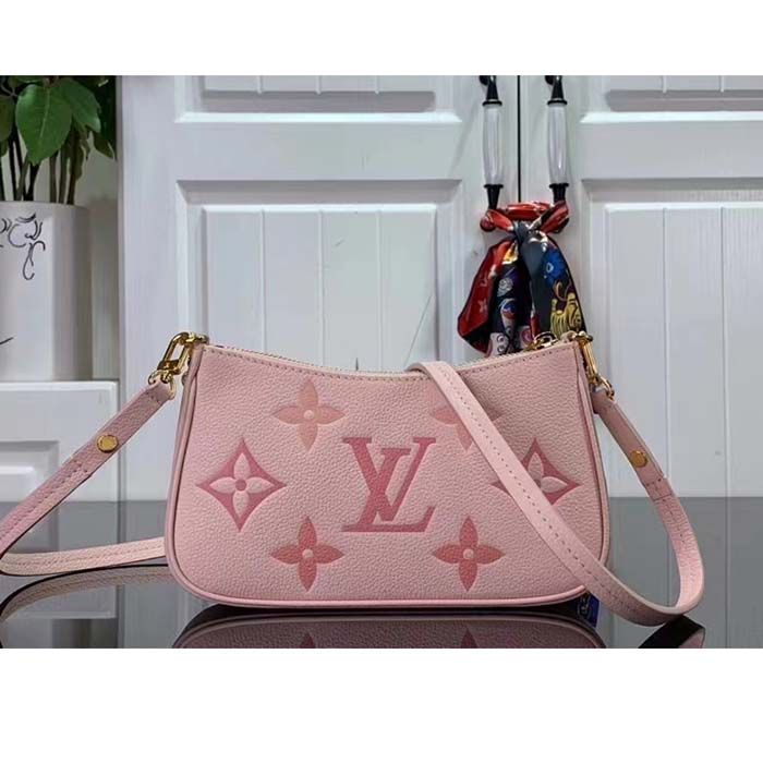 Louis Vuitton LV Women Easy Pouch Pink Monogram Empreinte Embossed Supple Grained Cowhide (3)