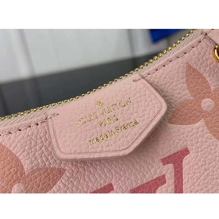 Louis Vuitton LV Women Easy Pouch Pink Monogram Empreinte Embossed Supple Grained Cowhide (7)