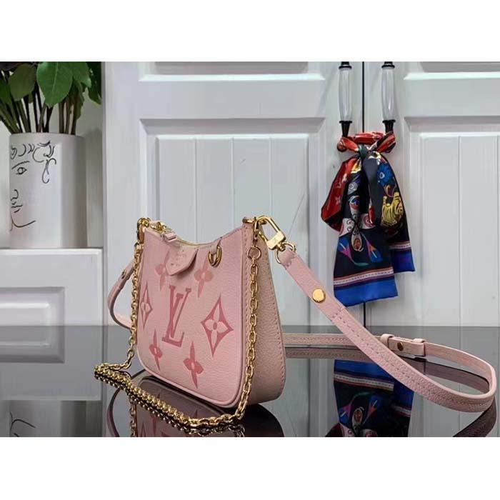 Louis Vuitton LV Women Easy Pouch Pink Monogram Empreinte Embossed Supple Grained Cowhide (9)