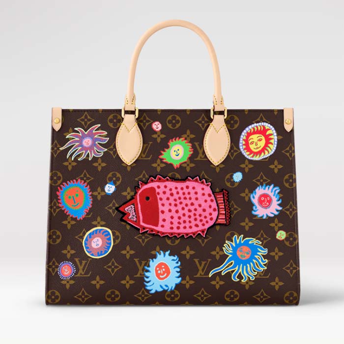 Louis Vuitton LV Women LV x YK OnTheGo MM Monogram Coated Canvas Faces Embroidery
