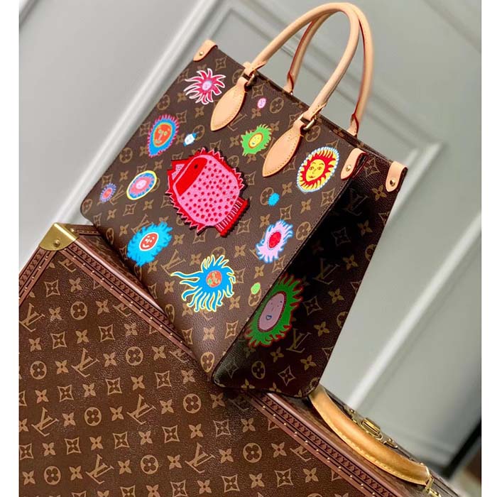 Louis Vuitton LV Women LV x YK OnTheGo MM Monogram Coated Canvas Faces Embroidery (2)