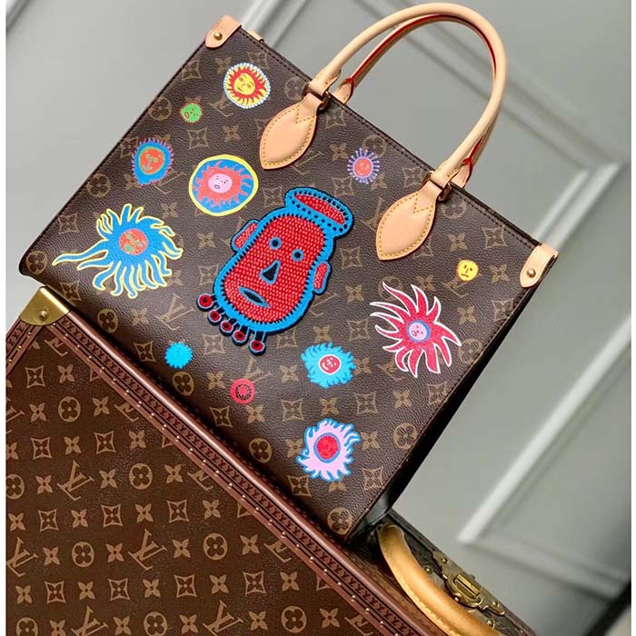 Louis Vuitton LV Women LV x YK OnTheGo MM Monogram Coated Canvas Faces Embroidery (3)