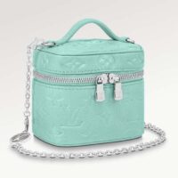Louis Vuitton LV Women Micro Vanity Blue Monogram Empreinte Embossed Supple Grained Cowhide Leather