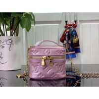 Louis Vuitton LV Women Micro Vanity Pearly Lilac Monogram Empreinte Embossed Supple Grained Cowhide (11)