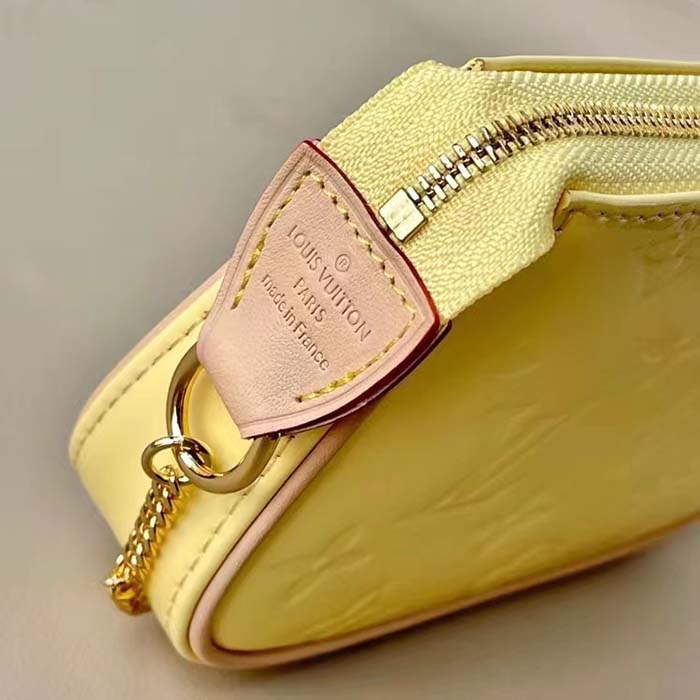 Louis Vuitton LV Women Multi Pochette Accessoires Yellow Monogram Vernis Embossed Patent Calf (11)