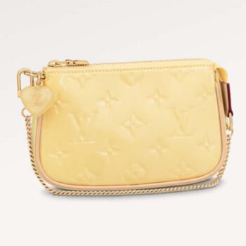 Louis Vuitton LV Women Multi Pochette Accessoires Yellow Monogram Vernis Embossed Patent Calf