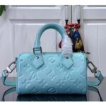 Louis Vuitton LV Women Nano Speedy Blue Monogram Empreinte Embossed Supple Grained Cowhide - immagine 2
