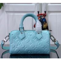 Louis Vuitton LV Women Nano Speedy Blue Monogram Empreinte Embossed Supple Grained Cowhide (5)