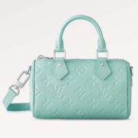 Louis Vuitton LV Women Nano Speedy Blue Monogram Empreinte Embossed Supple Grained Cowhide (5)