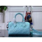 Louis Vuitton LV Women Nano Speedy Blue Monogram Empreinte Embossed Supple Grained Cowhide - immagine 3