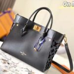 Louis Vuitton LV Women On My Side GM Handbag Black Calf Leather Perforated Calf - Image 2