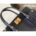 Louis Vuitton LV Women On My Side GM Handbag Black Calf Leather Perforated Calf - Image 5