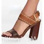 Louis Vuitton LV Women Sandal Cacao Brown Monogram Canvas Leather - Image 6