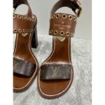 Louis Vuitton LV Women Sandal Cacao Brown Monogram Canvas Leather - Image 2