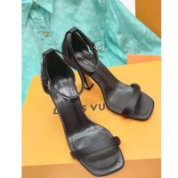 Louis Vuitton LV Women Sparkle Sandal Black Lambskin Leather Outsole 9.5 Cm Heel (5)