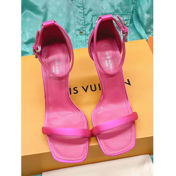 Louis Vuitton LV Women Sparkle Sandal Pink Lambskin Leather Outsole 9.5 Cm Heel (6)