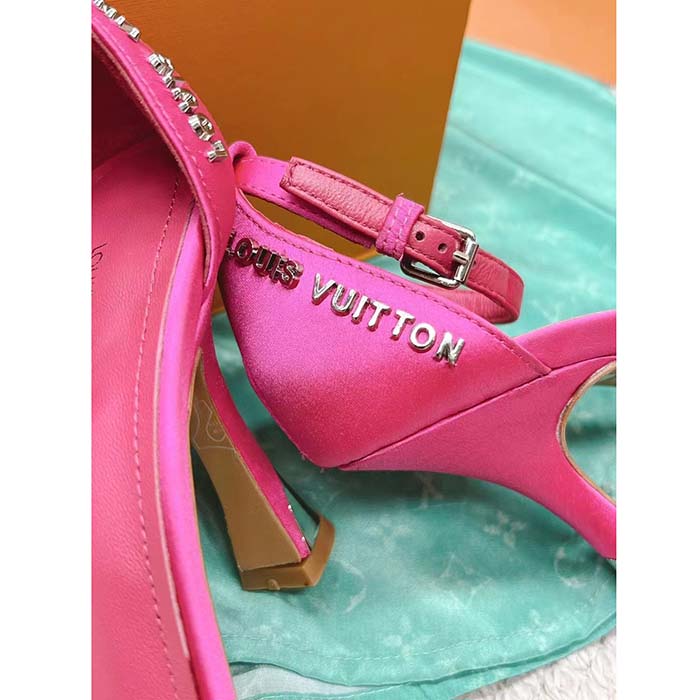 Louis Vuitton LV Women Sparkle Sandal Pink Lambskin Leather Outsole 9.5 Cm Heel (7)