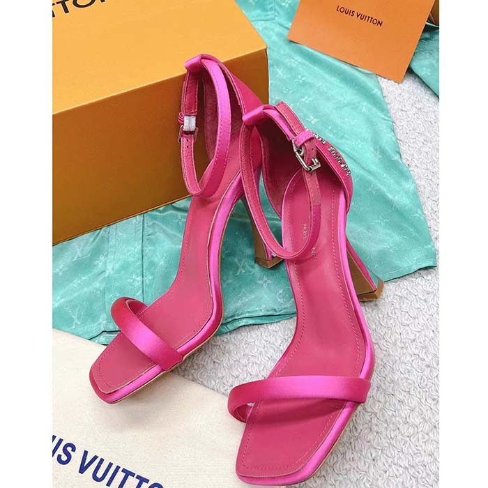 Louis Vuitton LV Women Sparkle Sandal Pink Lambskin Leather Outsole 9.5 Cm Heel (8)