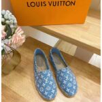 Louis Vuitton LV Women Starboard Flat Espadrille Blue Monogram Denim Rope Rubber - Image 3