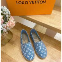 Louis Vuitton LV Women Starboard Flat Espadrille Blue Monogram Denim Rope Rubber (3)