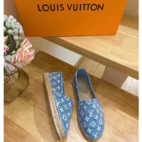 Louis Vuitton LV Women Starboard Flat Espadrille Blue Monogram Denim Rope Rubber (3)