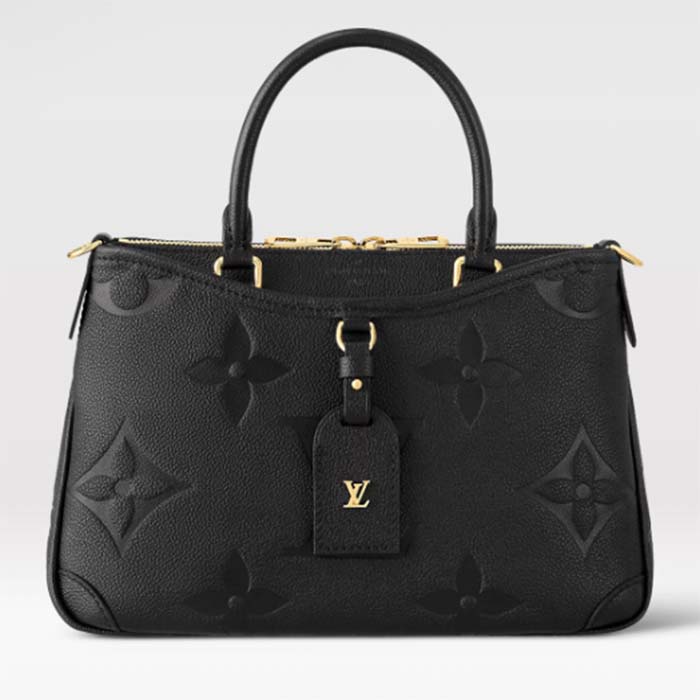 Louis Vuitton LV Women Trianon PM Bag Black Embossed Grained Cowhide Leather