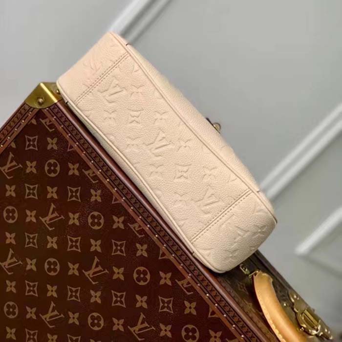 Louis Vuitton LV Women Trianon PM Bag Cream Embossed Grained Cowhide Leather (8)