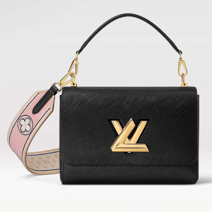 Louis Vuitton LV Women Twist MM Black Epi Grained Leather