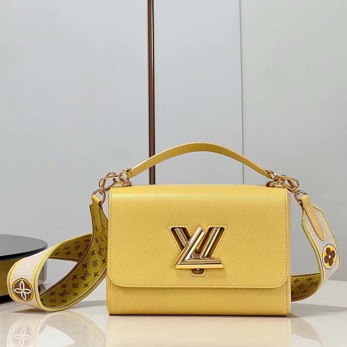 Louis Vuitton LV Women Twist MM Yellow Epi Grained Leather (13)