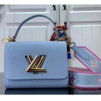 Louis Vuitton LV Women Twist PM Bag Bleu Nuage Blue Epi Grained Leather (1)